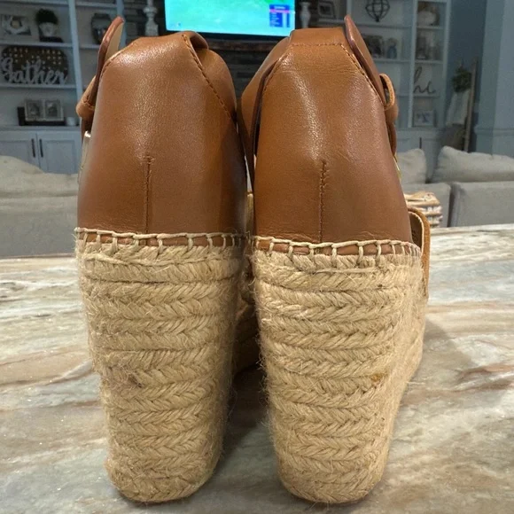 Women’s MARC FISHER LTD Alida Espadrille tan wedge sandals- Size 7.5 - Picture 6 of 8